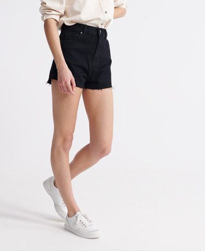 Women's Ruby Cut Off Shorts Black / Denim Black Rinse - Size: 26 - Superdry - Modalova