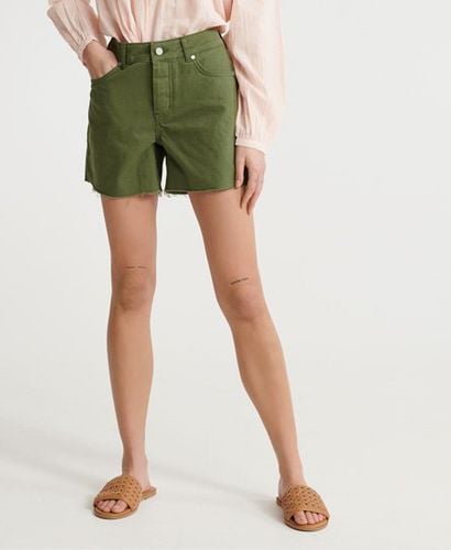 Women's Denim Mid Length Shorts Green / Chive - Size: 25 - Superdry - Modalova