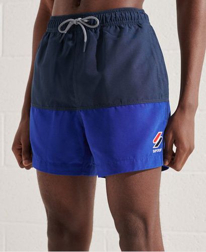 Men's Tri Series Swim Shorts Blue / Nautical Navy/Racer Cobalt Block - Size: Xxl - Superdry - Modalova