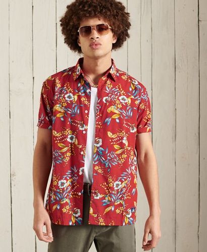 Mens Classic Hawaiian Shirt, Red and Blue, Size: M - Superdry - Modalova