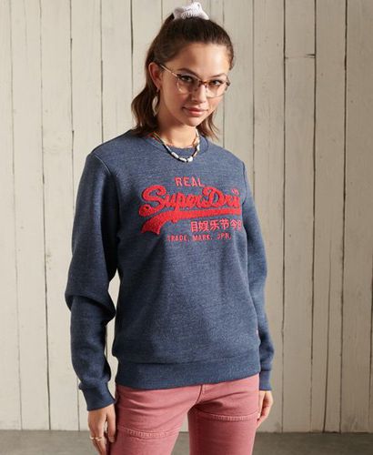 Sweatshirt mit Rundhalsausschnitt und Vintage Chenille-Logo - Superdry - Modalova