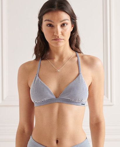 Women's T Back Fixed Tri Bikini Top Blue / Regal Navy - Size: 12 - Superdry - Modalova