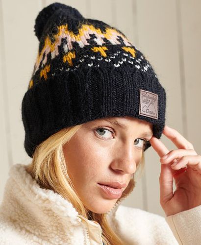 Women's Intarsia Beanie Navy - Size: 1SIZE - Superdry - Modalova