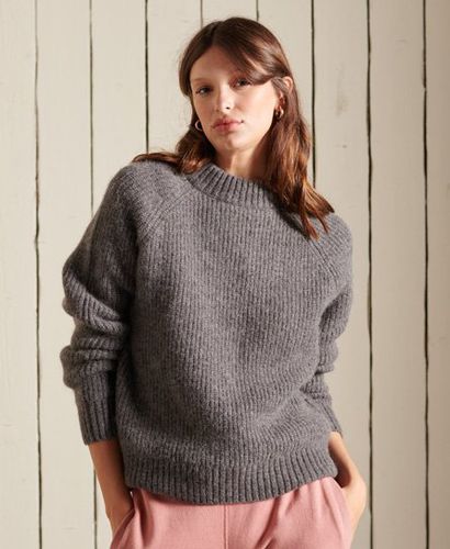 Women's Alpaca Blend Crew Jumper Light Grey / Light Grey Marl - Size: 14 - Superdry - Modalova