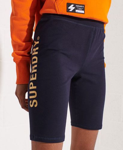 Women's Corporate Logo Cycling Shorts Navy / Deep Navy - Size: 10 - Superdry - Modalova