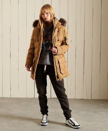 Women's Microfiber Expedition Parka Jacket Brown / Sandstone - Size: 16 - Superdry - Modalova