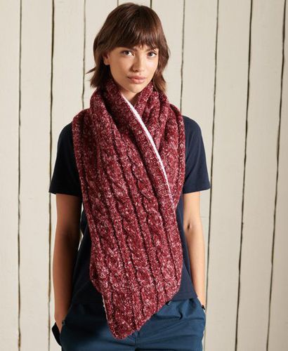 Women's Tweed Cable Snood Red / Burgundy Tweed - Size: 1SIZE - Superdry - Modalova