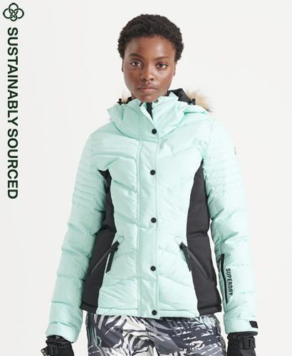 Women's Sport Snow Luxe Puffer Jacket Light Blue - Size: 10 - Superdry - Modalova