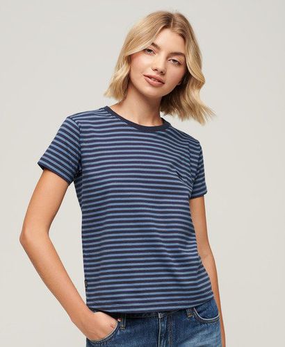 Women's Essential Logo Striped Fitted T-Shirt / Wedgewood Blue/ Richest Stripe - Size: 10 - Superdry - Modalova