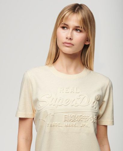Damen Lässiges T-Shirt mit Prägung - Größe: 36 - Superdry - Modalova