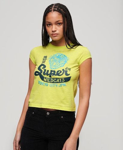 Women's Varsity Burnout T-Shirt Yellow / Lemon Tonic - Size: 12 - Superdry - Modalova