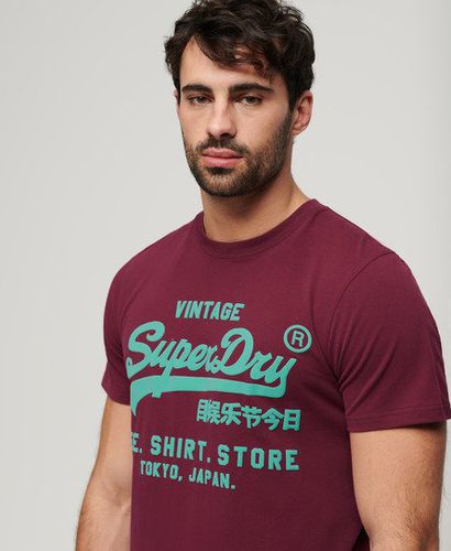 Men's Neon Vintage Logo T-Shirt Purple / Rich Berry Purple - Size: S - Superdry - Modalova