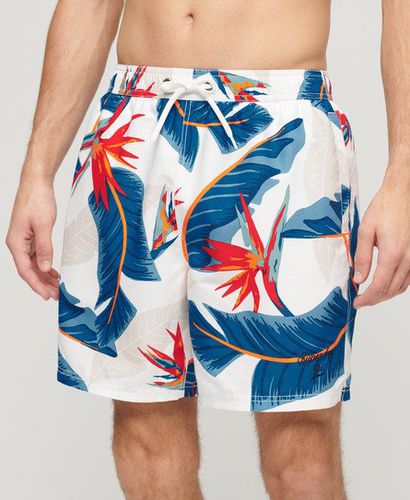 Men's Recycled Hawaiian Print 17-inch Swim Shorts / Optic Paradise - Size: L - Superdry - Modalova