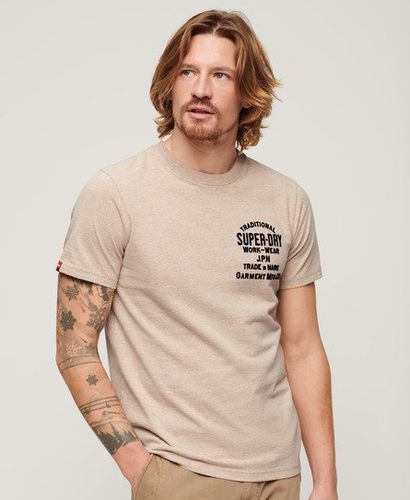 Herren Workwear Flock T-Shirt mit Grafik - Größe: L - Superdry - Modalova