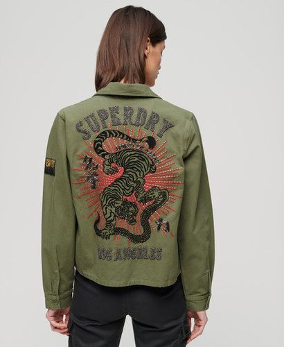 Ladies Classic Embellished Military Jacket, Green, Size: 12 - Superdry - Modalova