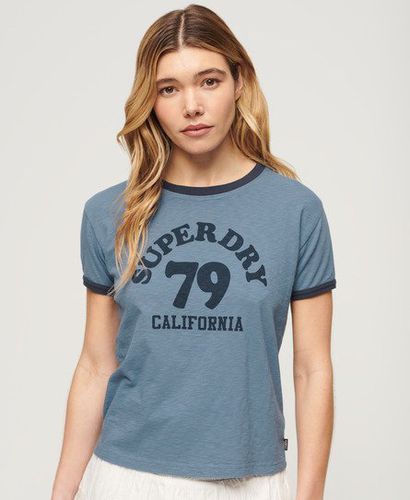 Damen Athletic Essentials Beach Graphic Ringer T-Shirt - Größe: 36 - Superdry - Modalova