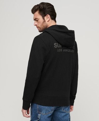 Men's Luxury Sport Loose Zip Hoodie Black - Size: L - Superdry - Modalova