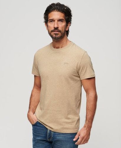 Men's Organic Cotton Essential Small Logo T-Shirt Beige / Tan Brown Fleck Marl - Size: S - Superdry - Modalova