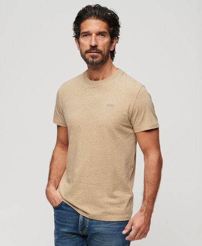 Men's Organic Cotton Essential Small Logo T-Shirt / Tan Brown Fleck Marl - Size: S - Superdry - Modalova