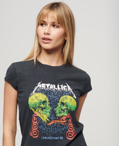 Women's Women's Classic Metallica Cap Sleeve T-Shirt, Black, Green and Blue, Size: 10 - Superdry - Modalova