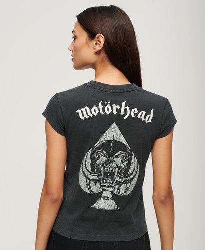 Women's Motörhead x Cap Sleeve Band T-Shirt Black / Mid Back In Black - Size: 10 - Superdry - Modalova