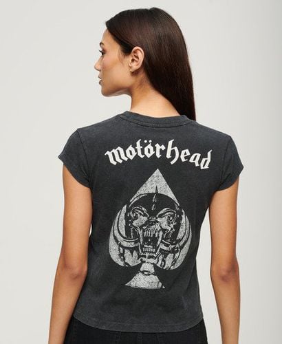 Women's Motörhead x Cap Sleeve Band T-Shirt Black / Mid Back In Black - Size: 12 - Superdry - Modalova