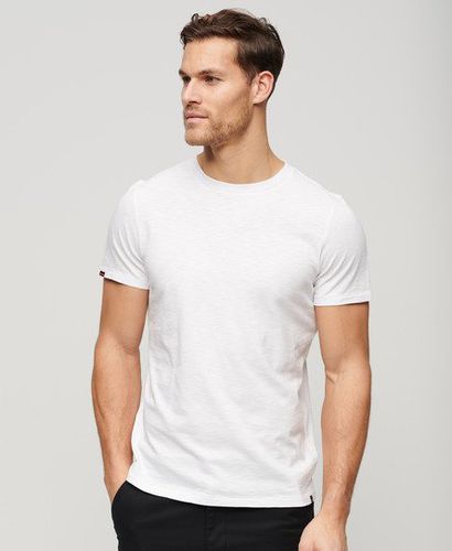 Men's Crew Neck Slub Short Sleeved T-shirt White / Optic - Size: XL - Superdry - Modalova