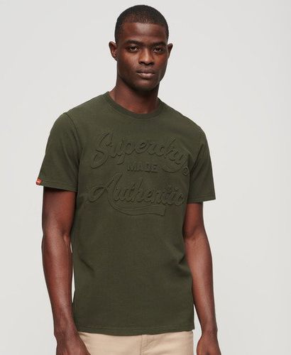 Men's Embossed Archive Graphic T-Shirt Green / Surplus Goods Olive Green - Size: M - Superdry - Modalova