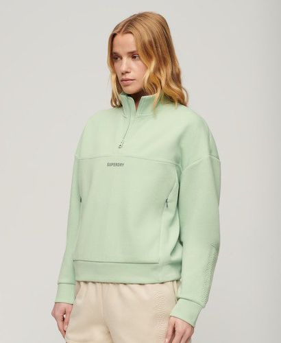 Women's Sport Tech Relaxed Half Zip Green / Sea Green - Size: 10 - Superdry - Modalova