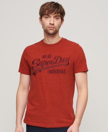Men's Embroidered Vintage Logo T-Shirt Orange / Arizona Orange Grit - Size: M - Superdry - Modalova