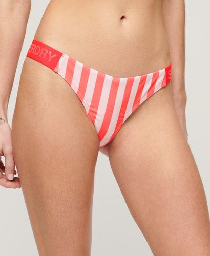 Women's Striped Cheeky Bikini Bottoms Pink / Pink Stripe - Size: 10 - Superdry - Modalova