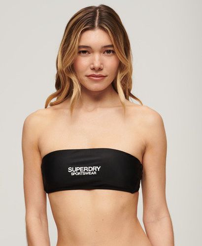 Women's Logo Bandeau Bikini Top Black - Size: 16 - Superdry - Modalova