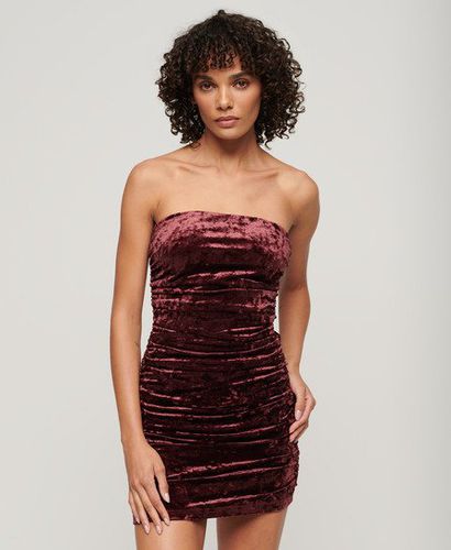 Women's Velvet Bandeau Mini Dress / Maroon Crush - Size: 10 - Superdry - Modalova