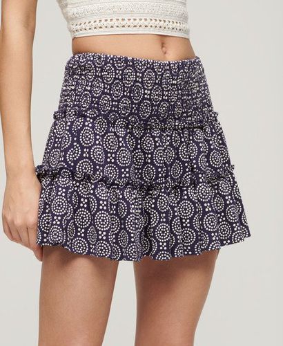 Women's Tiered Jersey Mini Skirt / Dot Floral Print - Size: 10 - Superdry - Modalova