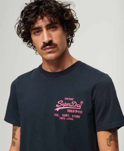 Men's Neonfarbenes T-Shirt mit Vintage-Logo - Größe: Xxl - Superdry - Modalova