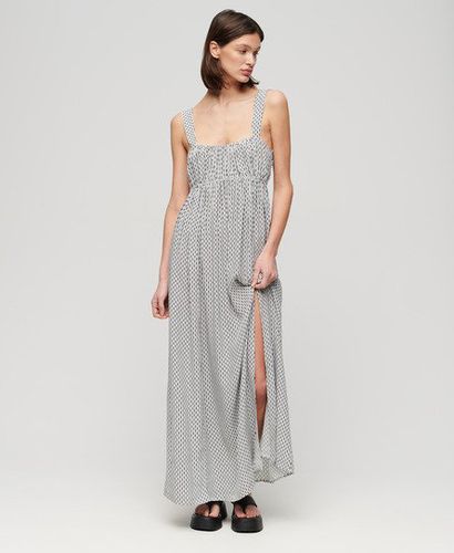 Women's Tie Back Maxi Dress / Mono Cross Geo - Size: 14 - Superdry - Modalova