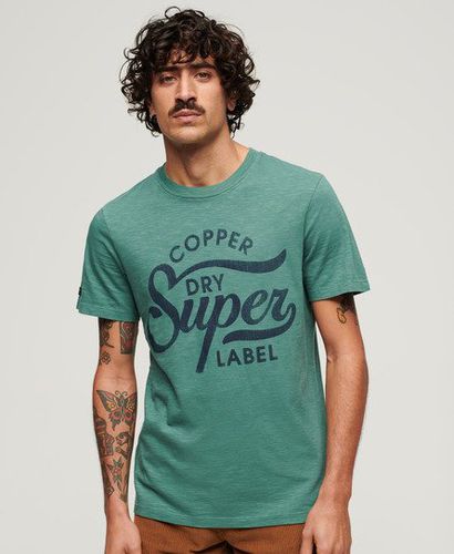 Men's Copper Label T-Shirt mit Schriftzug - Größe: M - Superdry - Modalova