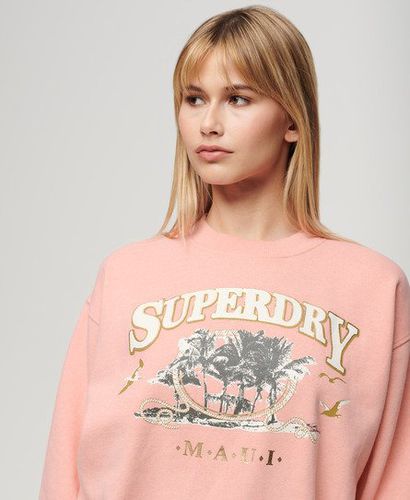 Women's Travel Souvenir Loose Sweatshirt / Peach Marl - Size: 10 - Superdry - Modalova