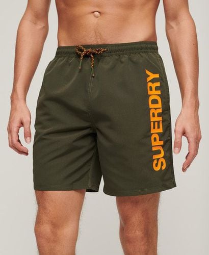 Men's Sport Graphic 17-inch Recycled Swim Shorts Khaki / Army Khaki - Size: L - Superdry - Modalova