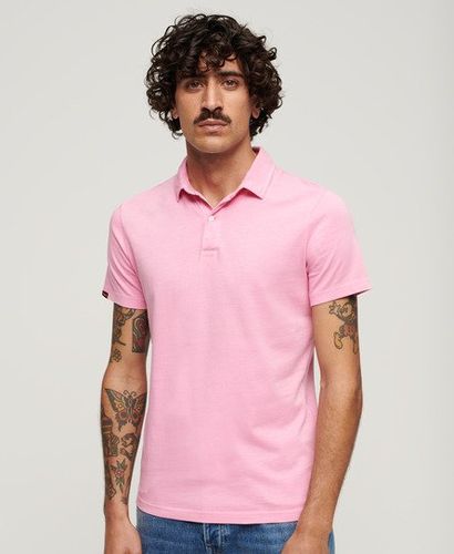 Men's Jersey Polo Shirt Pink / Marne Pink - Size: L - Superdry - Modalova