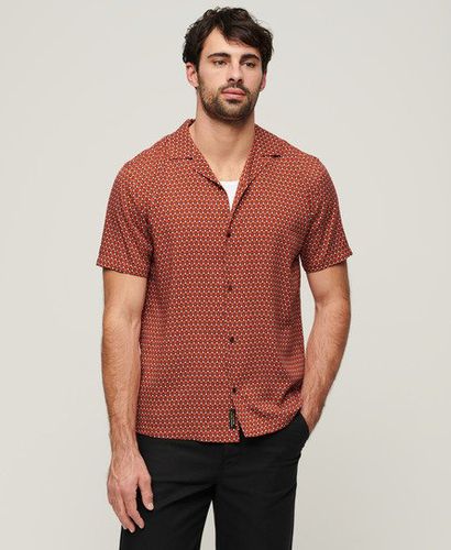 Men's Short Sleeve Revere 70s Shirt Red / Philomena Red Print - Size: S - Superdry - Modalova