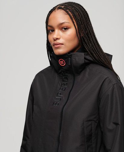 Women's Hooded Embroidered SD Windbreaker Jacket Black - Size: 6 - Superdry - Modalova