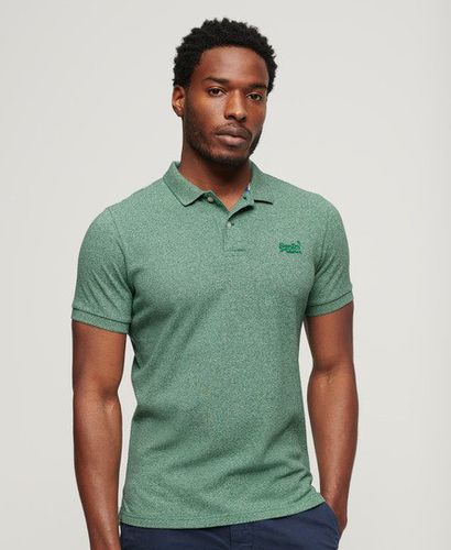 Men's Classic Pique Polo Shirt Green / Bright Green Grit - Size: XL - Superdry - Modalova