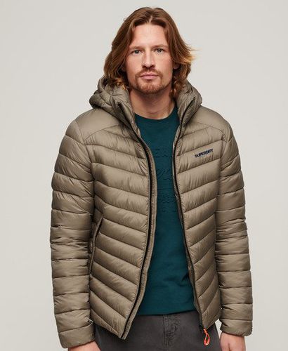 Men's Hooded Fuji Padded Jacket Beige / Deep Beige Slub - Size: XL - Superdry - Modalova