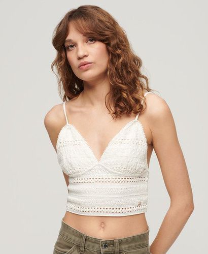 Women's Jersey Lace Bralette White / Off White - Size: 16 - Superdry - Modalova