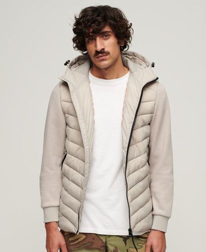 Men's Hooded Storm Hybrid Padded Jacket Beige / Chateau Gray - Size: M - Superdry - Modalova
