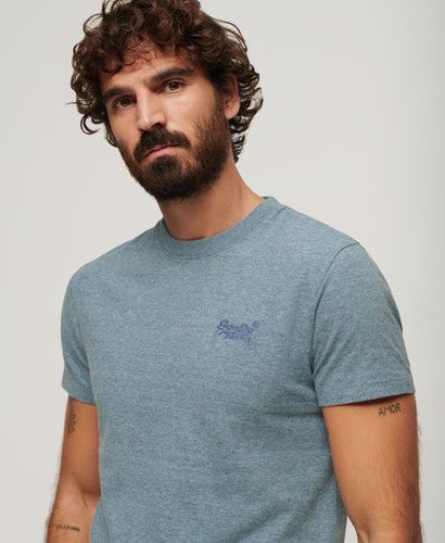 Men's Organic Cotton Essential Logo T-Shirt Blue / Desert Sky Blue Grit - Size: XL - Superdry - Modalova