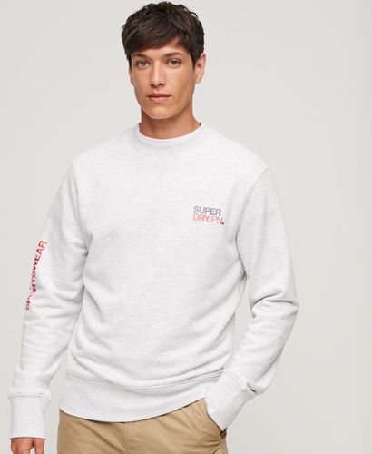 Men's Sportswear Logo Loose Crew Sweatshirt / Cadet Grey Marl - Size: S - Superdry - Modalova