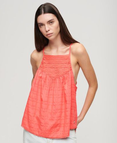 Women's Lace Cami Beach Top Cream / Blush Coral - Size: 8 - Superdry - Modalova