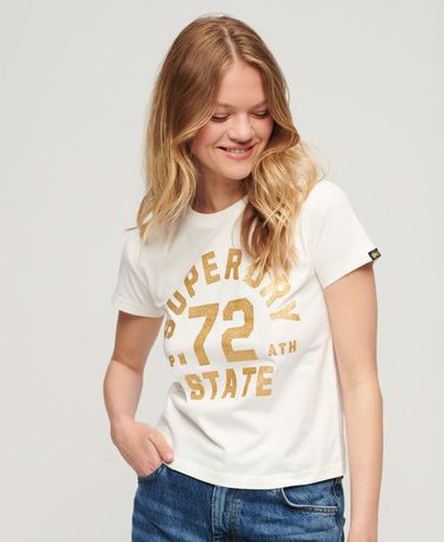 Women's Collegiate Graphic T-Shirt Cream - Size: 14 - Superdry - Modalova